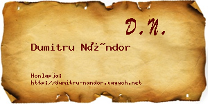 Dumitru Nándor névjegykártya